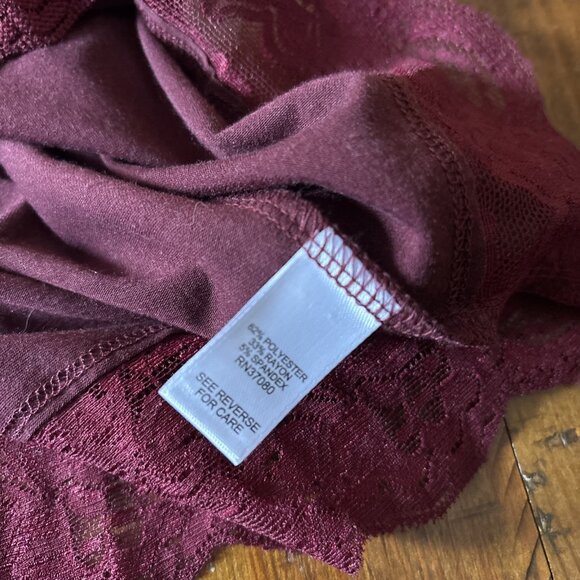 New Cato Burgundy Lace Camisole Size Large Sexy Valentine - Picture 6 of 6